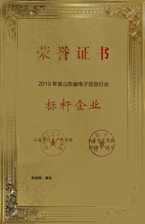 2019年度山东省电子信息行业标杆企业